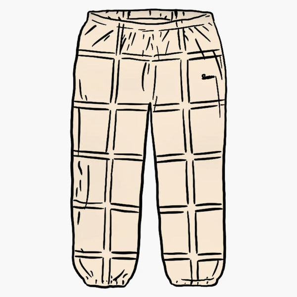Supreme Grid Taping Velor Pant Off White