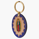 Supreme Guadalupe Leather Keychain Blue