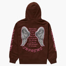 Sudadera suprema de guarnicias con capucha marrón oscuro