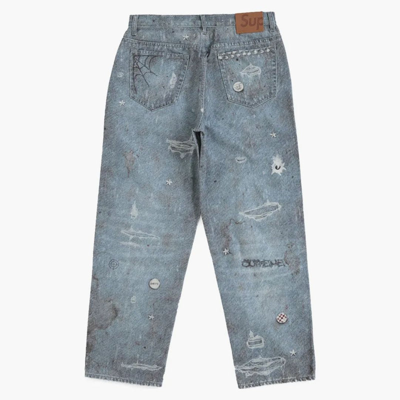 Hjr trompe l'oeil sciometto jean blu