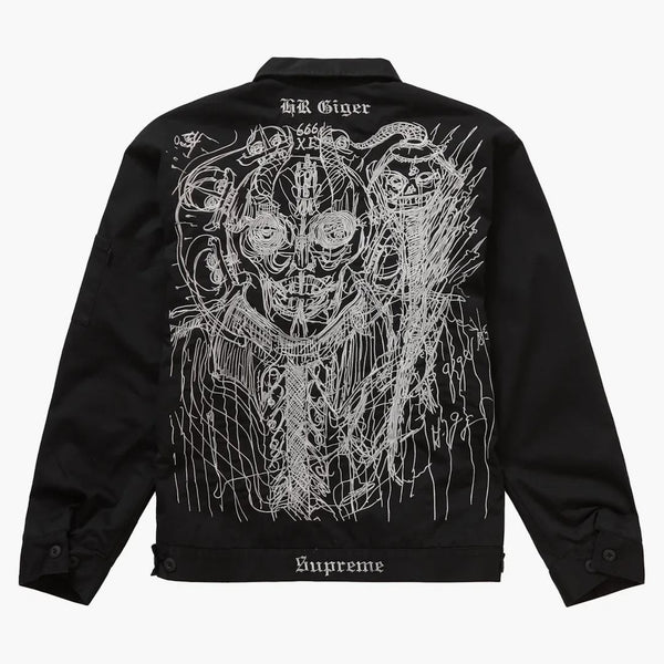 Suprem H.R. Giger brodat sacou de lucru negru