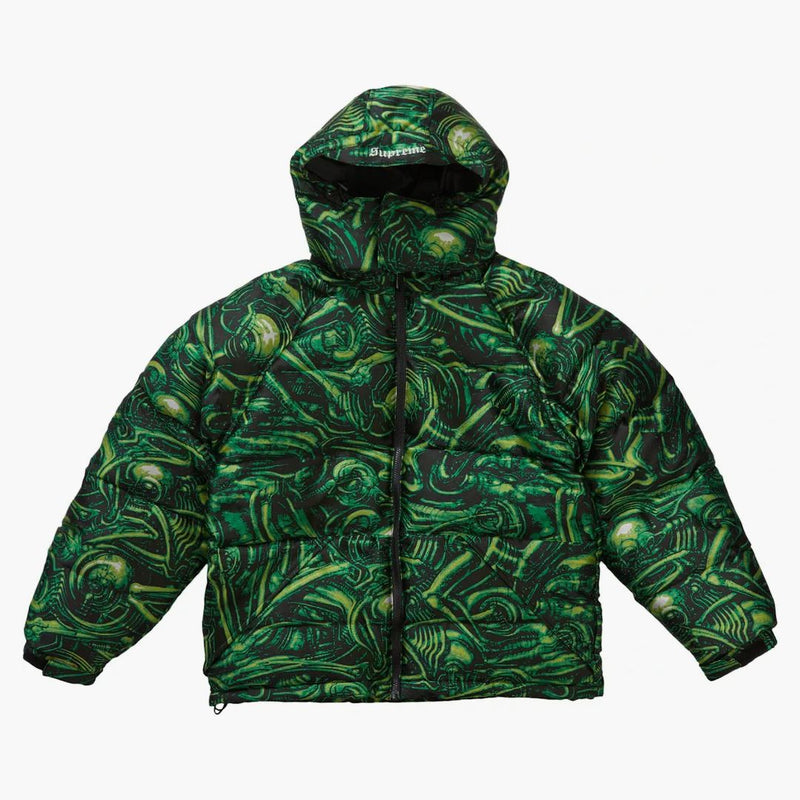 Supreme H.R. Giger Jacquard Down Buffer Chaqueta verde