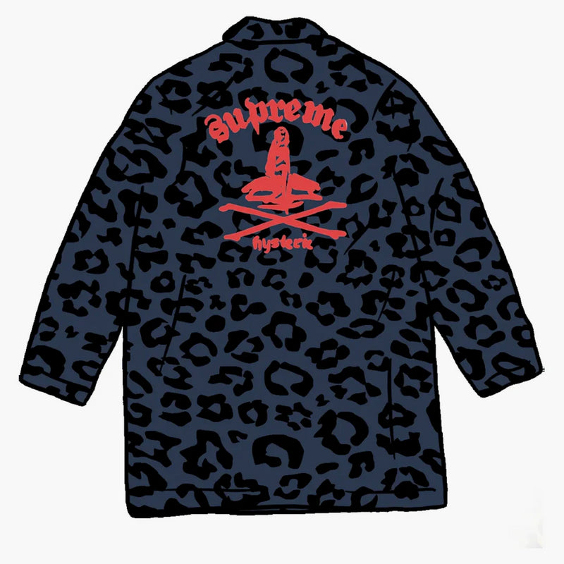 Högsta hysterisk glamour leopardgravblå
