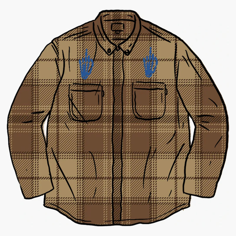 Supreme Hysteric Glamor Plaid Flannel Shirt Brown