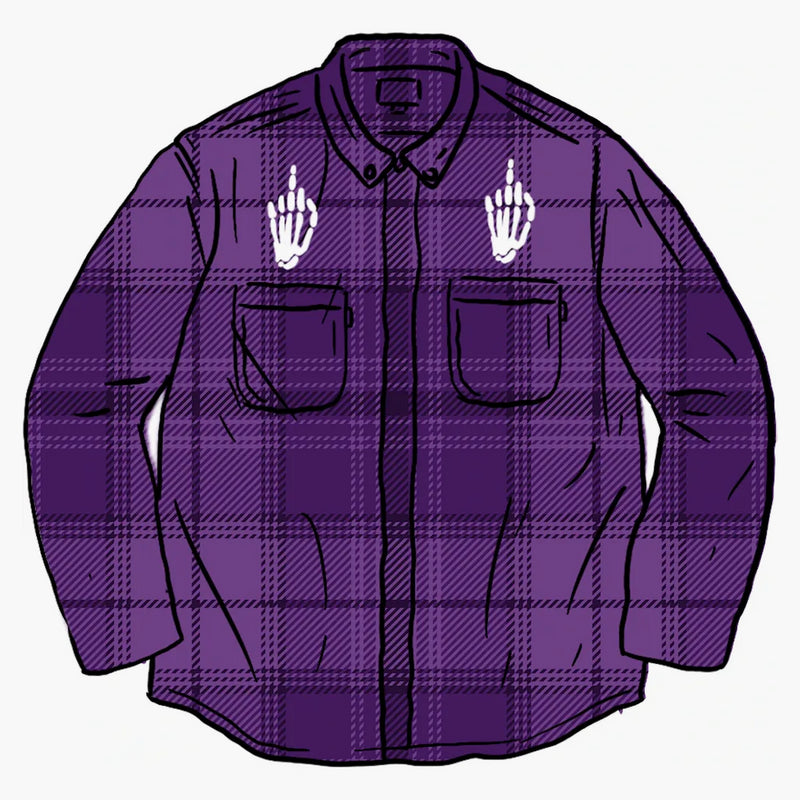 Supreme Hysteric Glamor Plaid Flannel Shirt Purple