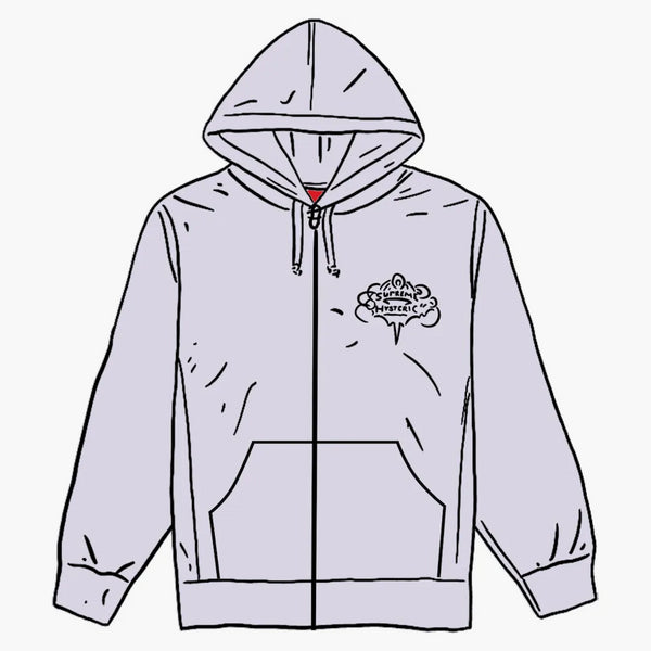 Supreme Hysteric Glamour Zip Up Hooded Sweatshirt Ash Grey
