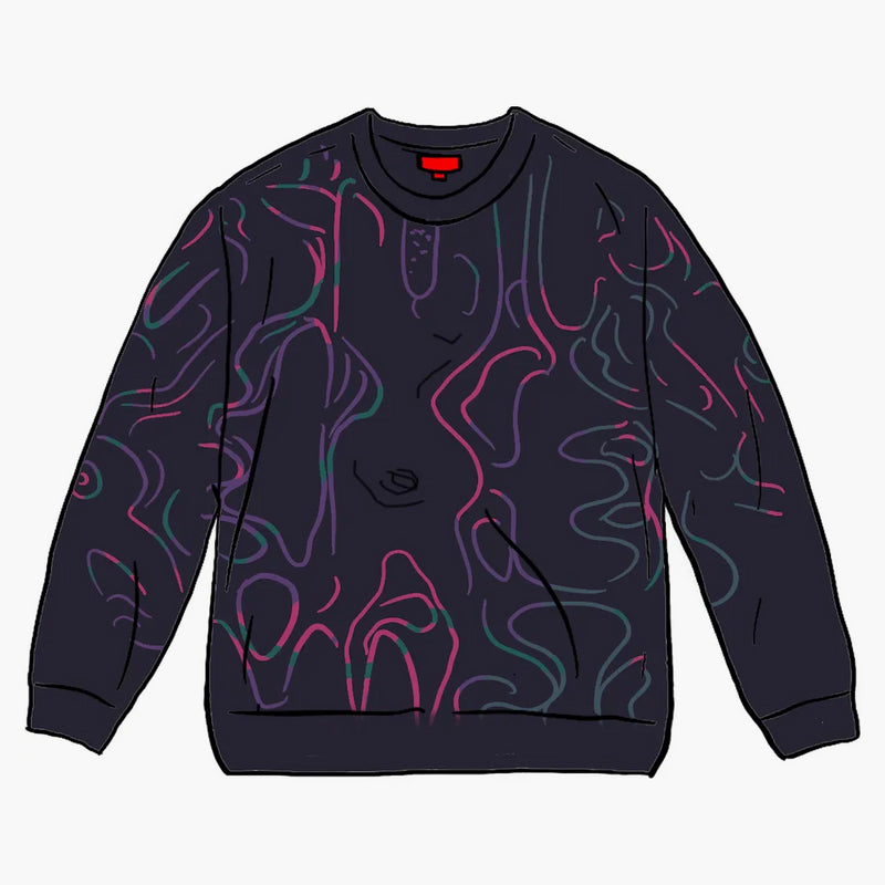 Supreme Half Tone L/S Top Black