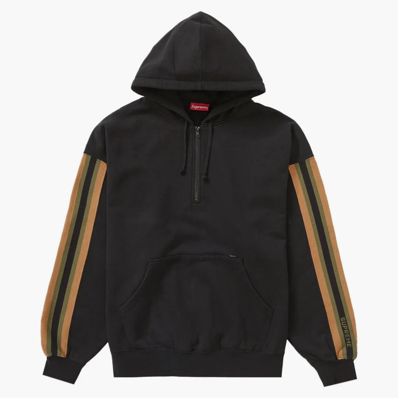 Supreme Half Zip Hooded Sweatshirt svart