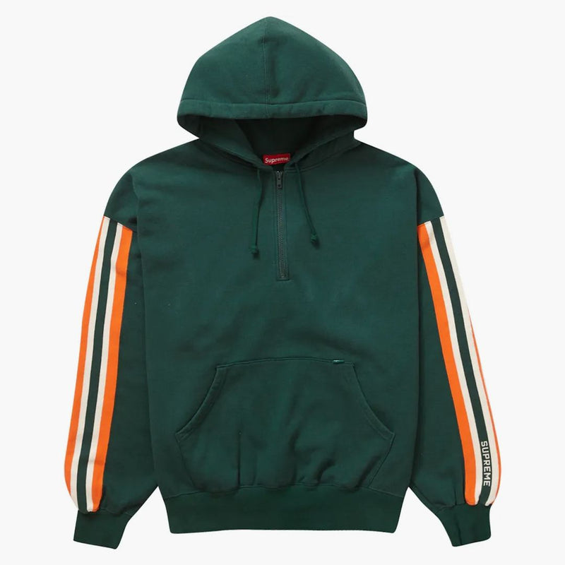 Supreme Half Zip Hooded Sweatshirt Dark Green