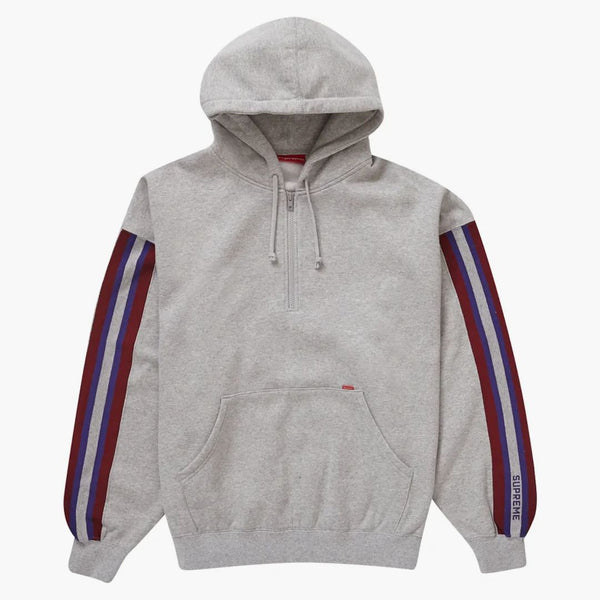 Supreme Half Zip Hooded Sweatshirt Heather Grey