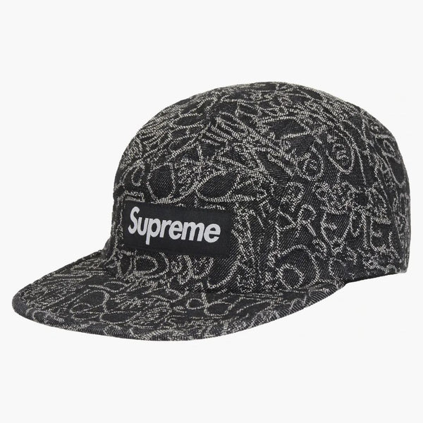 Supremo de mezclilla de escritura a mano Camp Cap Black