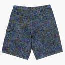 Supremia escritura a mano Doble denim corta de mezclilla índigo