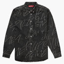 Supreme Handwriting Jacquard Denim Shirt Washed Black