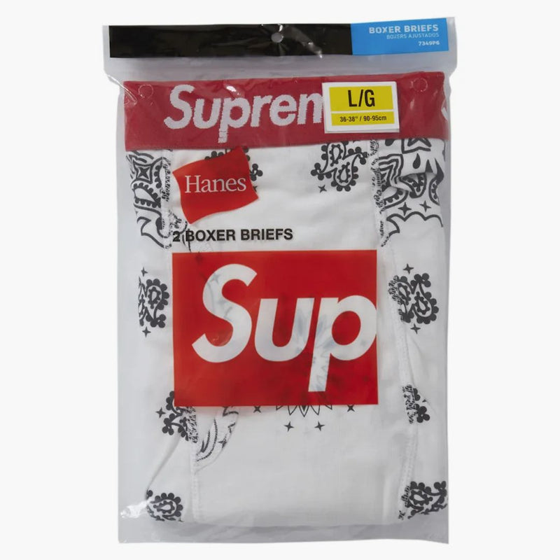Slievi boxer Bandana supremi Hanes (2 pacchetti) bianco