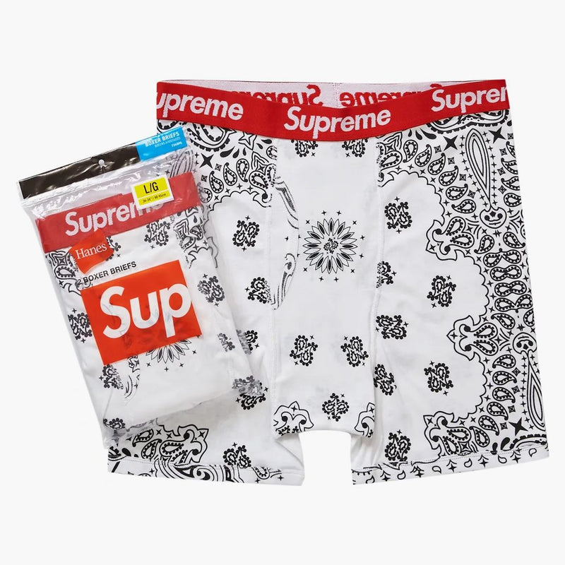 Slievi boxer Bandana supremi Hanes (2 pacchetti) bianco