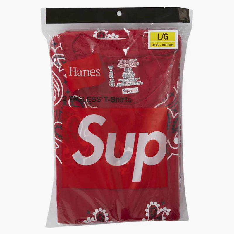 Supreme Hanes Bandanaless Beless Tees (2 Pack) červená