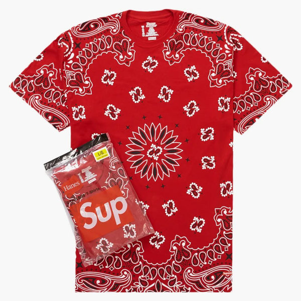 Supreme Hanes Bandanaless Beless Tees (2 Pack) červená