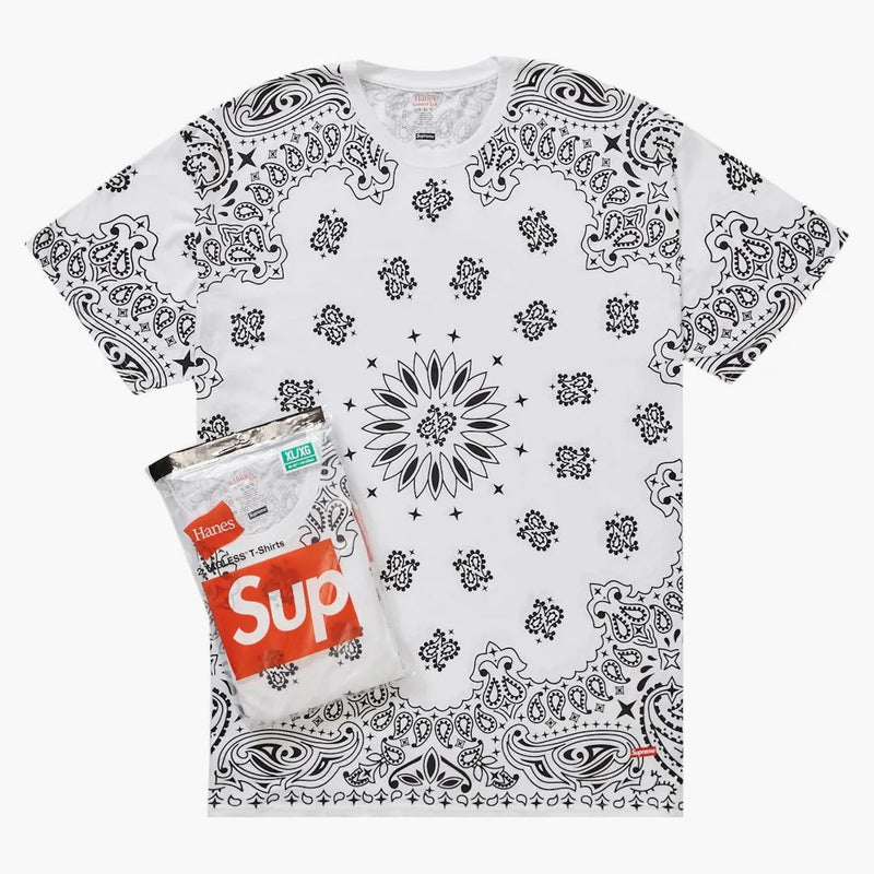 Supreme Hanes Bandana Tagless Tees (2 pacchetto) bianco