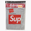 Supreme Hanes Boxer Briefs (2 Pack) Heather Grey