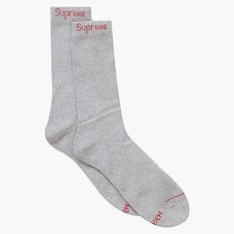 Supreme Hanes Crew Socks (4 Pack) Heather Grey