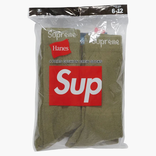 Nejvyšší ponožky posádky Hanes (4 Pack) Olive