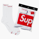 Supreme Hanes Crew Socks (4 Pack) White