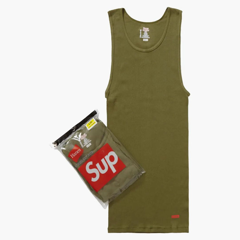 Nejvyšší hanes tagless tank -top (3 pack) olive