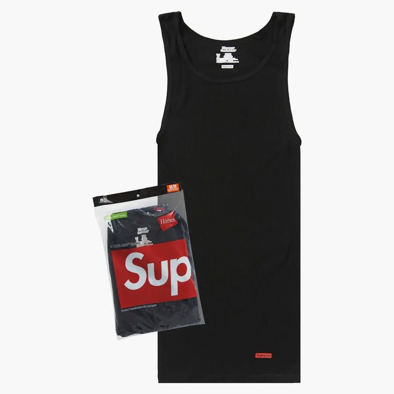 Supreme Hanes Tagless Tank Tops (3 Pack) Black