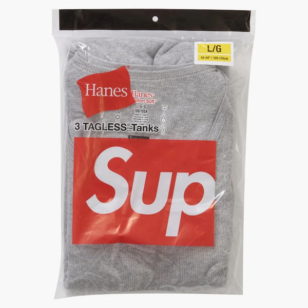Supreme Hanes bez tanků (3 balení) Heather šedá