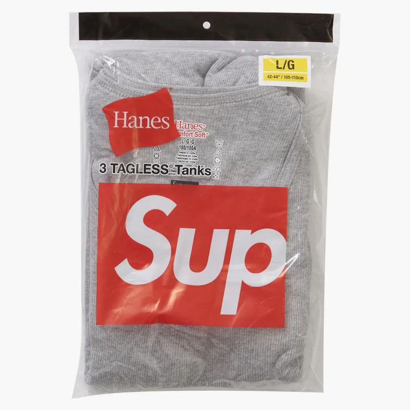 Supreme Hanes bez tanků (3 balení) Heather šedá