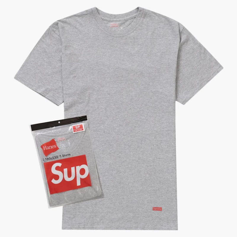 Supreme Hanes TEA TAGLELSELE (2 pacchetto) Heather Grey