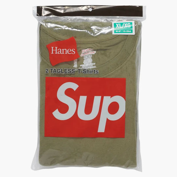 Supreme Hanes bez značek (2 balení) Olive