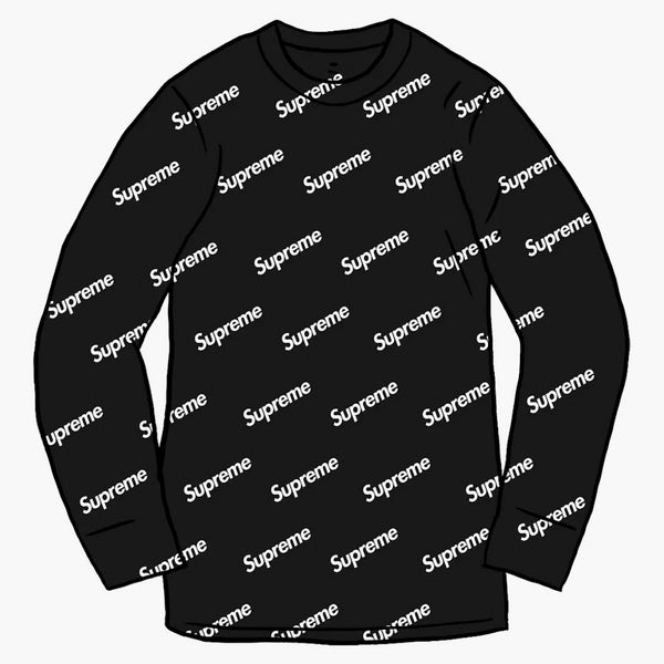 Supreme Hanes Thermal Crew (1 Pack) Černá loga