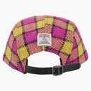Supreme Harris Tweed Camp Cap Pink Plaid