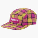 Supreme Harris Tweed Camp Cap Pink Plaid