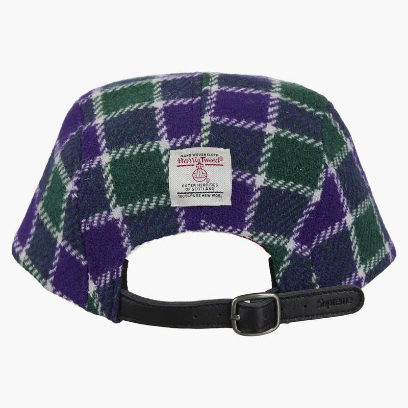 Nejvyšší Harris Tweed Camp Cap Green Plaid