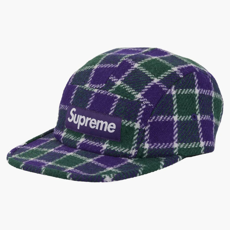 Nejvyšší Harris Tweed Camp Cap Green Plaid