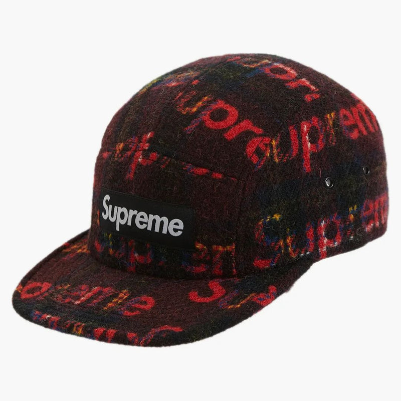 Supreme Harris Tweed Camp Cap Red Plaid