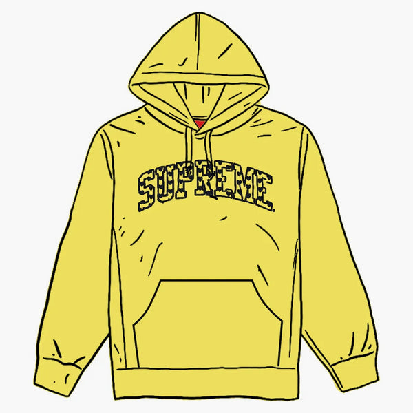 Supreme Hearts Arc Hooded Sweatshirt Light Lemon
