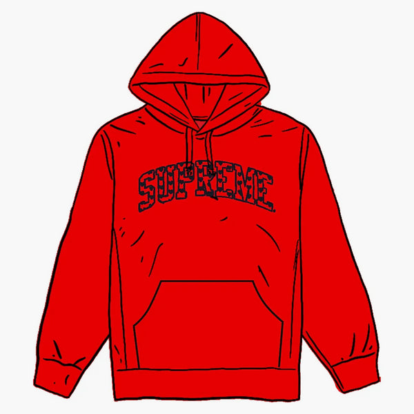Supreme Hearts Arc Hooded Sweatshirt Red