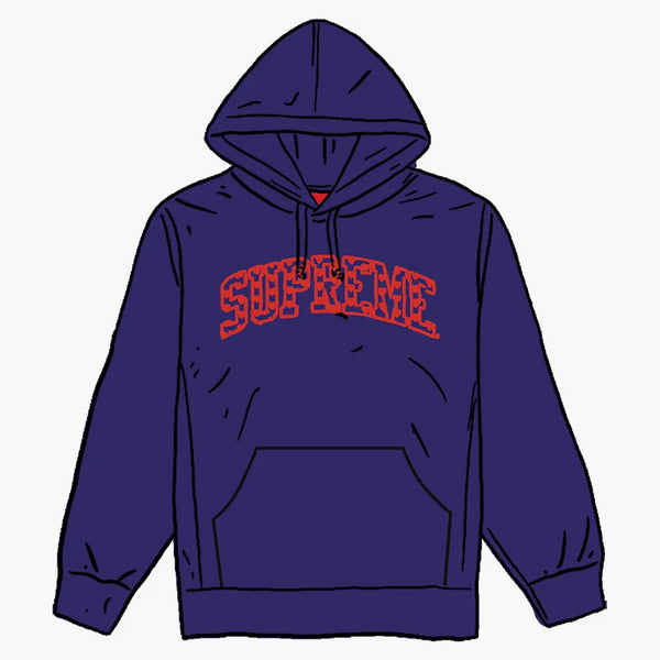 Supreme Hearts Arc Hooded Sweatshirt Washed Navy
