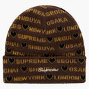 Supreme Hearts Beanie Brown