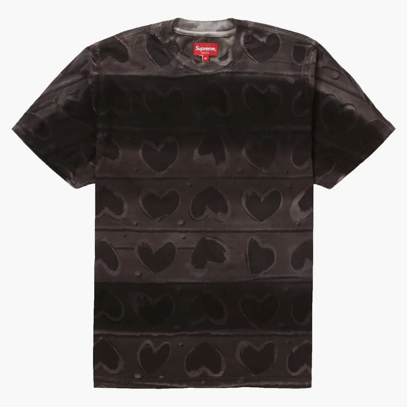 Supreme Hearts teñido S/S Top Black