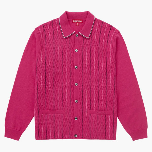 最安値！　Supreme Herringbone Cardigan pink 最安値！ Supreme Herringbone Cardigan pink Supreme Speckle Stripe