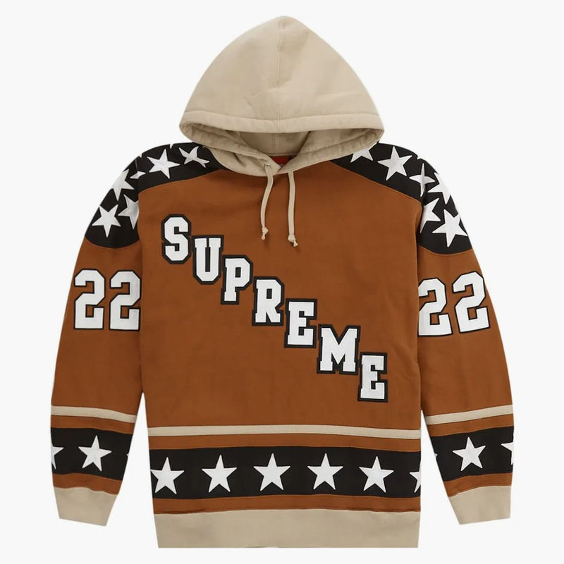 Supreme Hockey Hooded Sweatshirt (FW22) Brown