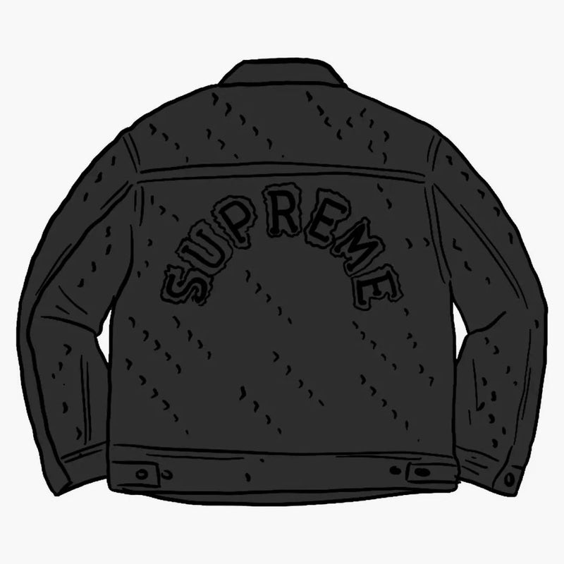 Supreme Hole Punch Denim Trucker Jacket Black