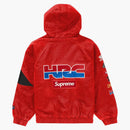 Najwyższa Honda Fox Racing Puffy Zip Up Kurtka czerwona