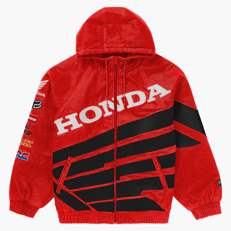 Supreme Honda Fox Racing Puffy Zip Up Jacket Red