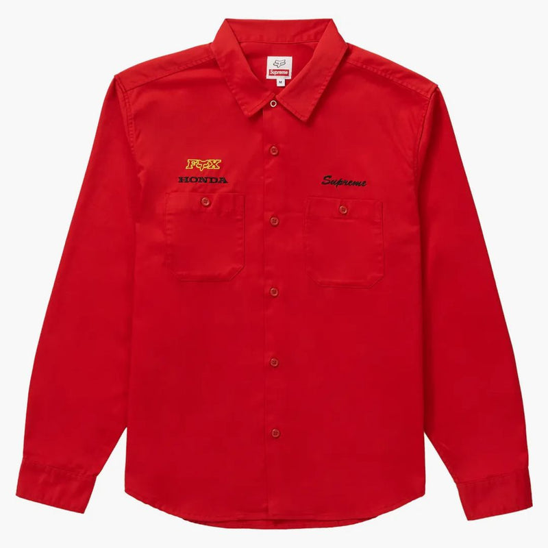 Supreme Honda Fox Racing Work Shirt Red