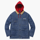 Abrigo supreme con capucha con capucha azul